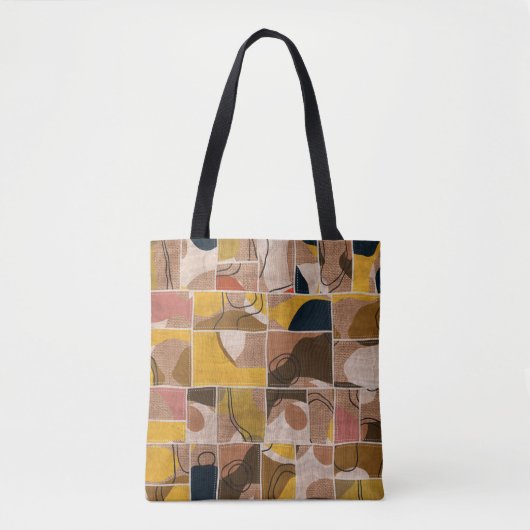 Naadloze collage van patchwork, mix het quilpatroo tote bag (Voorkant)