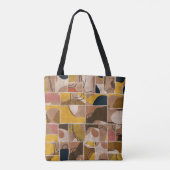 Naadloze collage van patchwork, mix het quilpatroo tote bag (Achterkant)