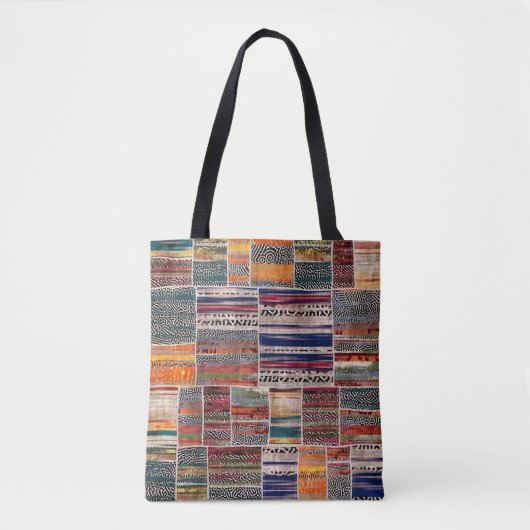 Naadloze collage van patchwork, mix het quilpatroo tote bag (Voorkant)