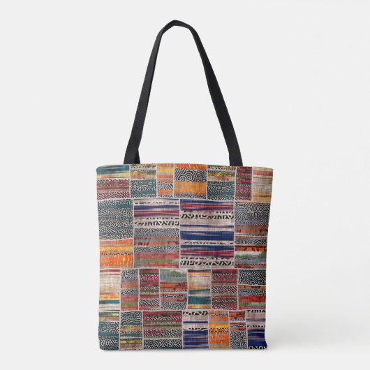 Naadloze collage van patchwork, mix het quilpatroo tote bag (Achterkant)