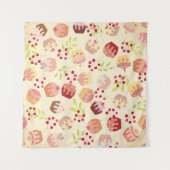naadloze cupcake illustratie wandkleed (Voorkant (horizontaal))