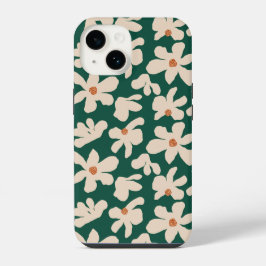 Naadloze Daisy Bloemen patroon Telefoonhoes iPhone 14 Hoesje