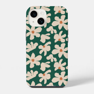 Naadloze Daisy Bloemen patroon Telefoonhoes iPhone 14 Hoesje