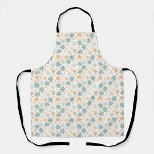 Naadloze Daisy Flower in blauw, Sinaasappel en gee Schort