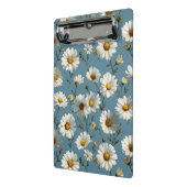 Naadloze Daisy Flower Pattern op Blauw Mini Klembord (Angled2)