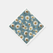 Naadloze Daisy Flower Pattern op Blauw Servet (Hoek)