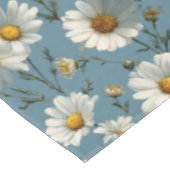 Naadloze Daisy Flower Pattern op Blauw Tafelkleed (Gekanteld)