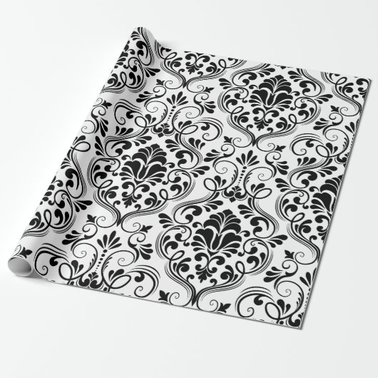Naadloze Damask Cadeaupapier (Uitgerold)