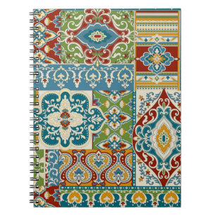 Naadloze demask met kleurrijke patchwork. Vintage Notitieboek