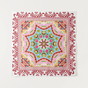 Naadloze demask met kleurrijke patchwork. Vintage  Wandkleed