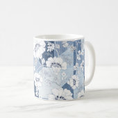 naadloze denim patchwork op flower koffiemok (Voorkant rechts)