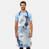 naadloze denim patchwork op flower schort (Gedragen)