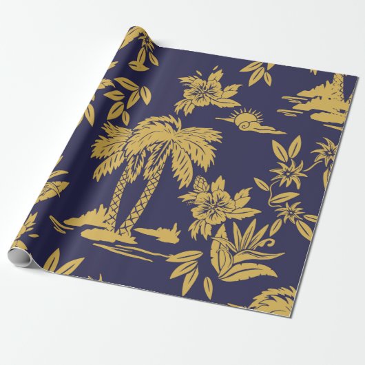 Naadloze  design met Hawaii, trop Cadeaupapier (Uitgerold)