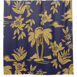 Naadloze design met Hawaii, trop Douchegordijn