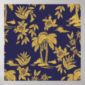Naadloze  design met Hawaii, trop Poster (Voorkant)