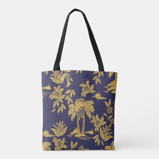 Naadloze  design met Hawaii, trop Tote Bag (Achterkant)
