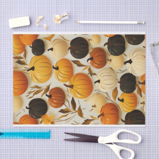 Naadloze Design pompoen Herfst Decoupage Tissuepapier (Craft)