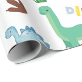 Naadloze Dinosaurus patroon verjaardagsfeest Cadeaupapier (Rol Hoek)