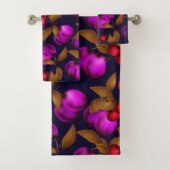 Naadloze donkere pellervruchten paarse bessen kerr bad handdoek (Insitu)