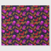 Naadloze donkere pellervruchten paarse bessen kerr cadeaupapier (Vlak)