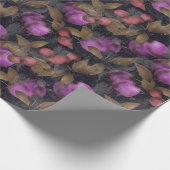 Naadloze donkere pellervruchten paarse bessen kerr cadeaupapier (Hoek)