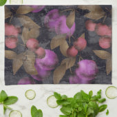 Naadloze donkere pellervruchten paarse bessen kerr theedoek (Gevouwen)