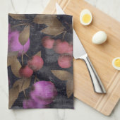 Naadloze donkere pellervruchten paarse bessen kerr theedoek (Quarter Fold)