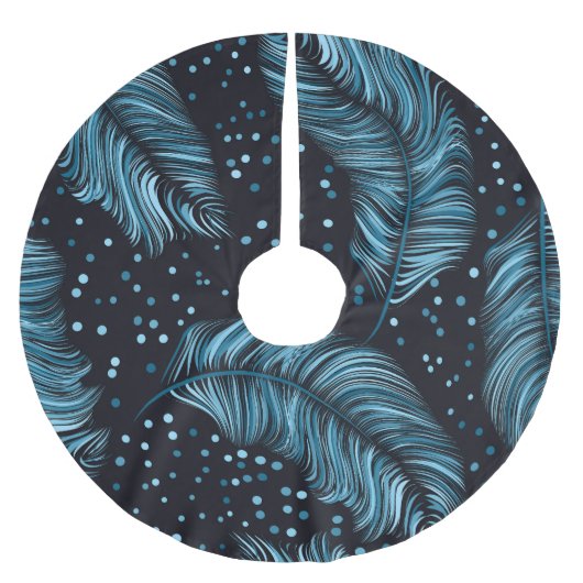 Naadloze donkere veren textuur, abstract . kerstboom rok (Voorkant)