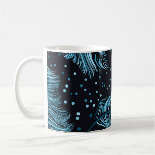 Naadloze donkere veren textuur, abstract . koffiemok