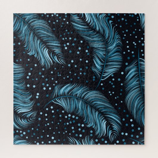 Naadloze donkere veren textuur, abstract . legpuzzel (Verticaal)