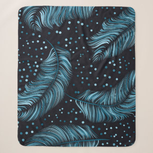 Naadloze donkere veren textuur, abstract . sherpa deken