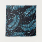 Naadloze donkere veren textuur, abstract . wandkleed (Voorkant (horizontaal))