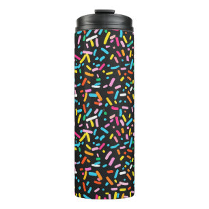 Naadloze donut strooit patronen thermische tumbler thermosbeker
