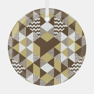 Naadloze driehoek: geometrische gouden mode. glas ornament