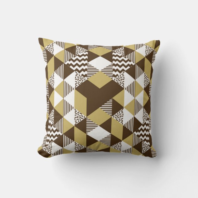 Naadloze driehoek: geometrische gouden mode. kussen (Voorkant)