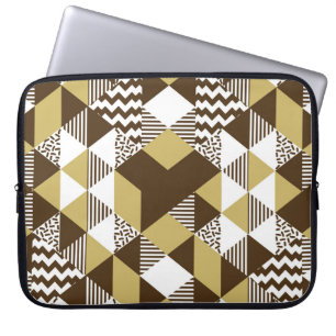 Naadloze driehoek: geometrische gouden mode. laptop sleeve