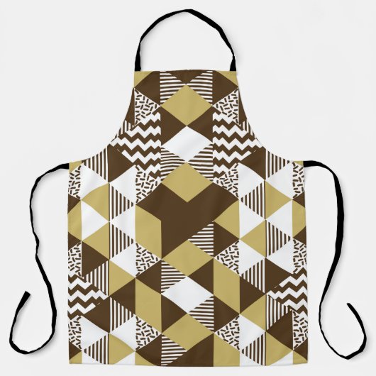 Naadloze driehoek: geometrische gouden mode. schort (Voorkant)