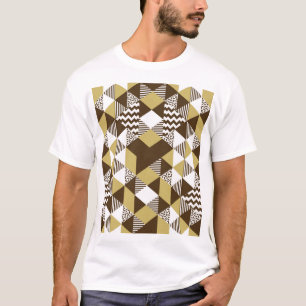 Naadloze driehoek: geometrische gouden mode. t-shirt