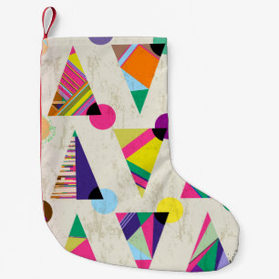 naadloze driehoek patroonachtergrond, hipster retr kleine kerstsok