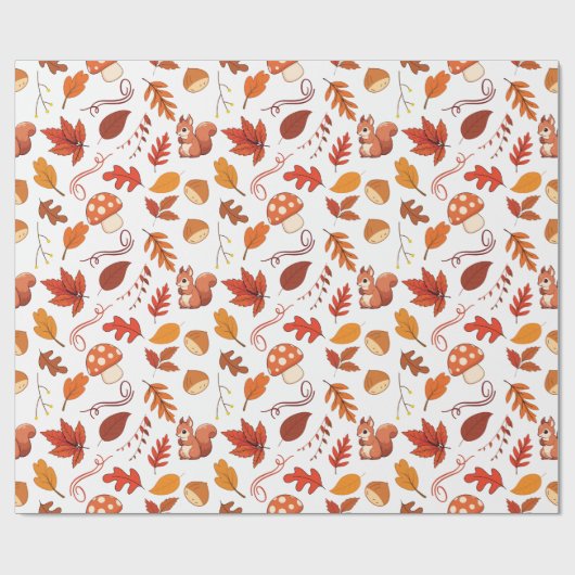 Naadloze eekhoorns en kastanjes inpakpapier (Vlak)