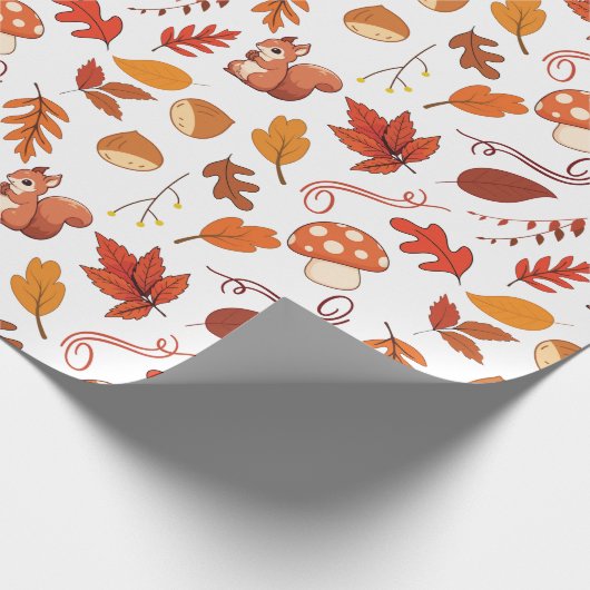 Naadloze eekhoorns en kastanjes inpakpapier (Hoek)