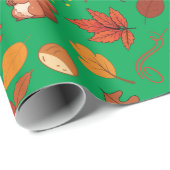 Naadloze eekhoorns en kastanjes inpakpapier (Rol Hoek)