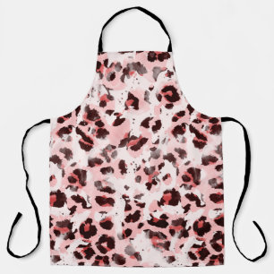 Naadloze eindeloze hand getrokken Waterverf Leopar Schort