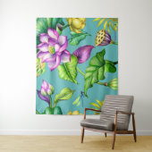 Naadloze flacon roze en gele Lotus Wandkleed (In situ)