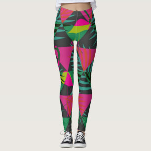 Naadloze Flamingo patronen met Driehoek Ornament Leggings