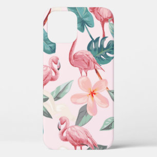 naadloze flamingos en tropische bloemen illustrere Case-Mate iPhone case