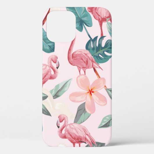 naadloze flamingos en tropische bloemen illustrere Case-Mate iPhone case (Achterkant)