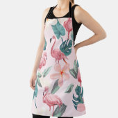 naadloze flamingos en tropische bloemen illustrere schort (Insitu)