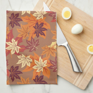 Naadloze Floral Autumn verliest het patroon Theedoek