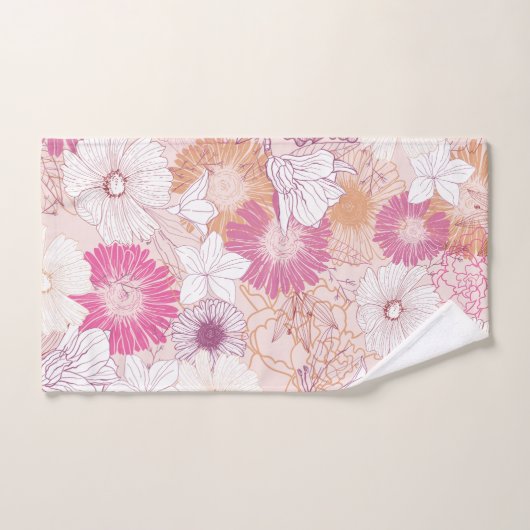 Naadloze Floral Bad Handdoek (Handdoek)